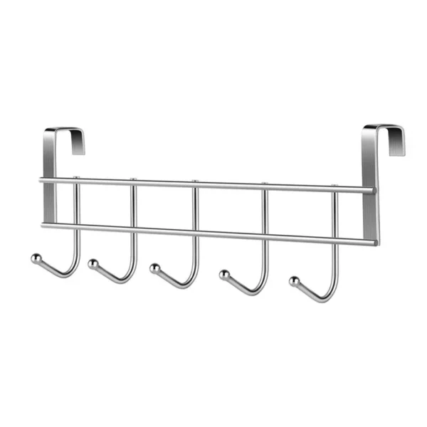 (Pack of 2) Stainless steel 5 hook cabinet door back type 5 hook door after coat hook - Image 2
