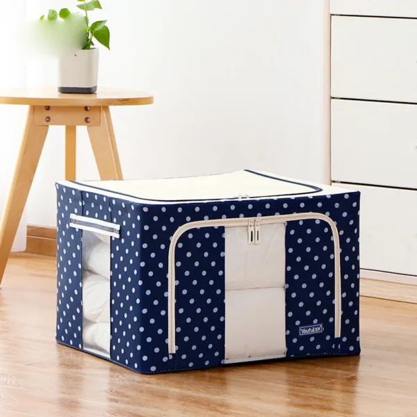55- Litre Capacity Folding Cloth Steel Frame Clothing Storage Bag Folding Organizer Box Storage Bag - Image 5