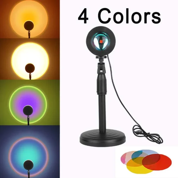 Sunset Lamp Rainbow Projection Lamp USB Charging LED Lighting Sun Never Sets Light Rainbow - Image 3