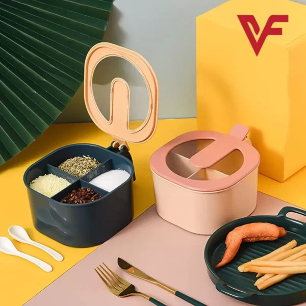 4 In 1 Partition Kitchen Seasoning Box Masala Box Set - Image 2