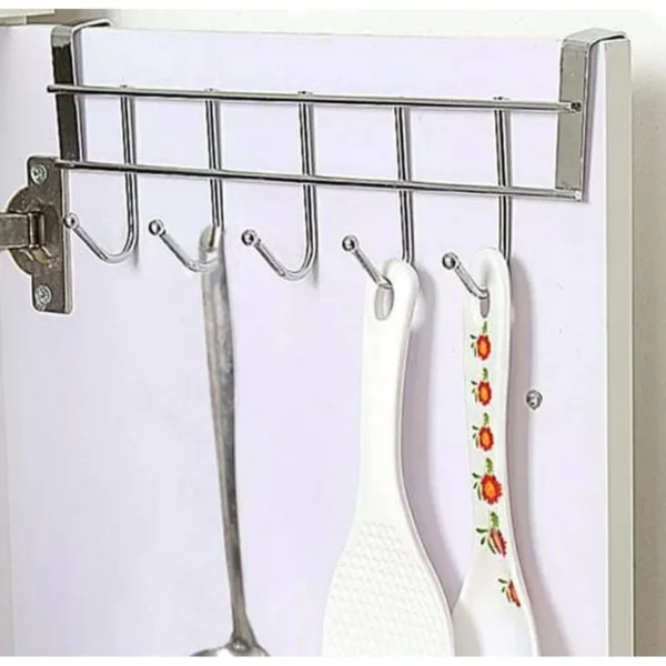 (Pack of 2) Stainless steel 5 hook cabinet door back type 5 hook door after coat hook - Image 5