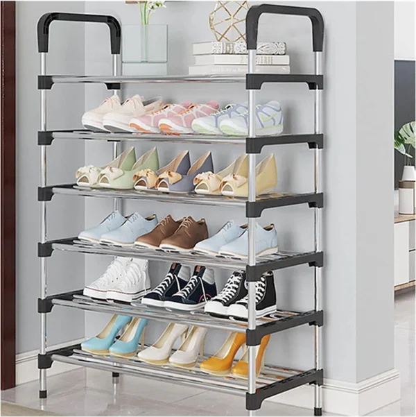 6 Layer shoe rack Tier Colored stainless steel Stackable shoe rack organizer [free home delivery] - Image 6