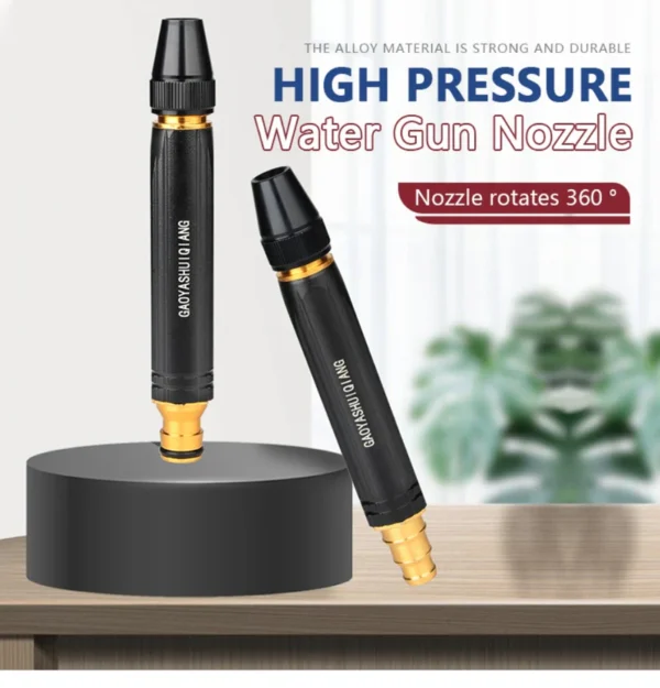 Portable Water Sprayer Nozzle Adjustable Metal High Pressure - Image 2