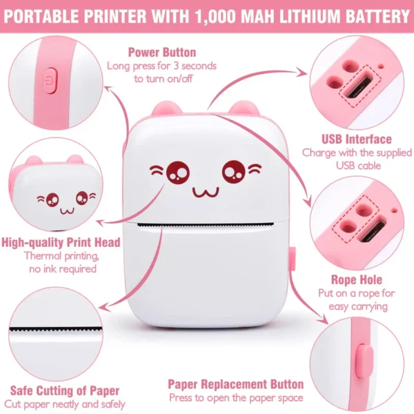 Mini Thermal Photo Label Portable Instant Printer With Paper Roll [free home delivery] - Image 4