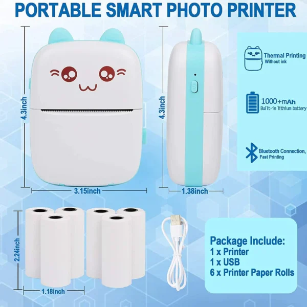 Mini Thermal Photo Label Portable Instant Printer With Paper Roll [free home delivery] - Image 2