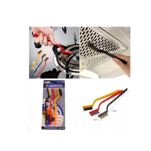 Pack of 6 Mini Wire Brush Set (Brass, Nylon, Stainless Steel Bristles) - Image 4