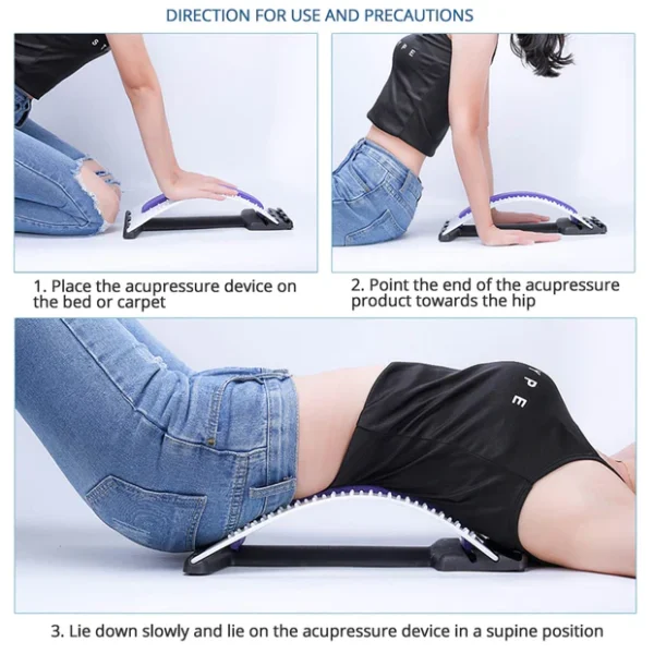 Magic Back Stretcher Lower Lumbar Massage Support Spine Pain Relief Back Massager - Image 2