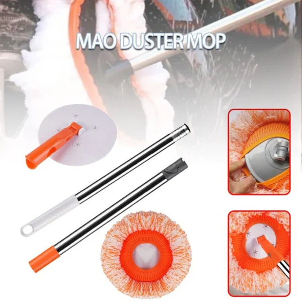 High quality 360 degree rotating floor mop, wall cleaner with long handle cleaning tool - Image 4